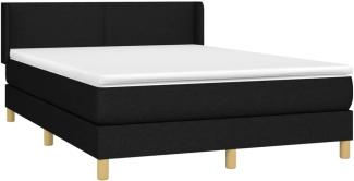 vidaXL Boxspringbett mit Matratze Schwarz 140x200 cm Stoff 3130115