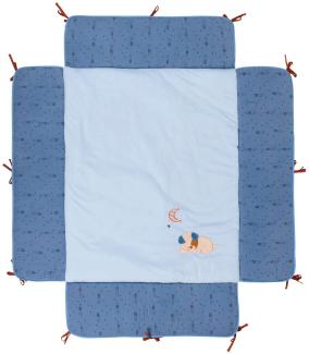 Nattou Laufgittereinlage mit Seitenpolsterung Hund Jim, 95x75 cm, Jim und Bob, Blau