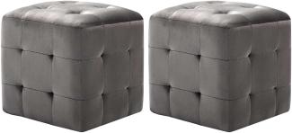 vidaXL Pouf 2 Stk. Grau 30x30x30 cm Samtstoff 278385