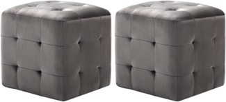 vidaXL Pouf 2 Stk. Grau 30x30x30 cm Samtstoff 278385