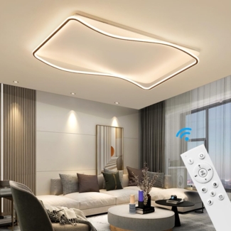 Eurotondisplay LED Deckenleuchte LED Deckenleuchte Fernbedienung Helligkeit einstellbar schwarz weiß, LED fest integriert, Stufenlos einstellbar, Tageslichtweiß, Warmweiß, Farbwechsler, Neutralweiß, Mit Fernbedienung Lichtfarbe und Helligkeit einstellbar