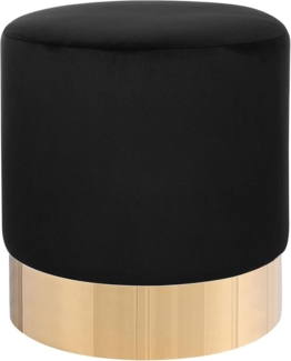 Pouf schwarz Samtstoff ⌀ 39 cm SOPHIA