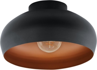 Eglo 900555 Deckenleuchte MOGANO 2 schwarz/kupfer E27 1X40W H:17. 5cm Ø28cm dimmbar
