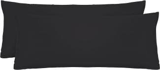 biberna Feinjersey-Kopfkissenbezug 0077144 schwarz 2X 40x60 cm