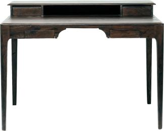 Kare Design Brooklyn Walnut Schreibtisch, 110x70 cm, Massivholz Schreibtisch, brauner Schreibtisch, (H/B/T) 85 x 110 x 70 cm