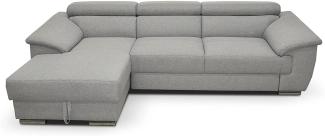 Domo Collection David Sofa, Ecksofa mit Rückenfunktion, Eckcouch, 272x166 cm, Funktionssofa mit Federkern in grau