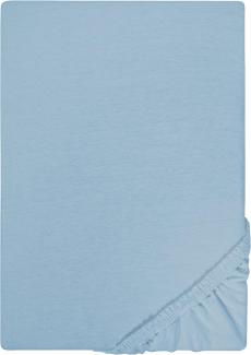 Biberna Jersey-Spannbetttuch, 100 % Baumwolle, Taubenblau, 1x 180x200 cm - 200x200 cm