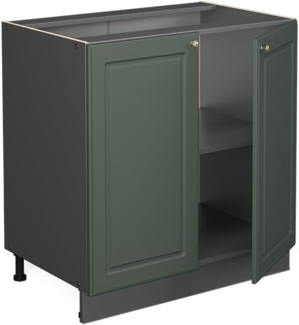 Vicco Spülenunterschrank Fame-Line, Grün-Gold Landhaus/Anthrazit, 80 cm mit Regal, AP Anthrazit