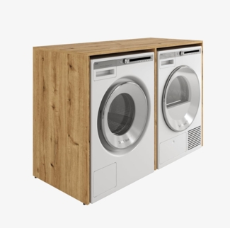 Platan Room Waschmaschinenumbauschrank DORA Waschmaschinenschrank 130 cm breit Überbauschrank Waschmaschine oder Wäschetrockner Schrank für Bad