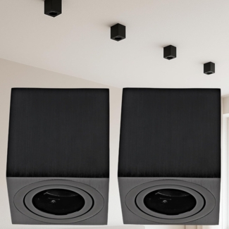 Sweet LED Aufbauleuchte 2er Set GU10 Deckenspots eckig schwenkbar, ohne Leuchtmittel, LED Aufbaustrahler, Aluminium