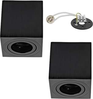 Sweet LED Aufbauleuchte 2er Set GU10 Deckenspots eckig schwenkbar, ohne Leuchtmittel, LED Aufbaustrahler, Aluminium