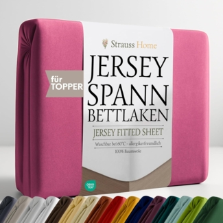 Strauss Home Spannbettlaken Premium Topper Spannbettlaken 150GSM für Matratzen-Topper 10cm Höhe, Gummizug: Rundumgummi, für Topper mit einer Höhe von 10cm, OEKO-TEX zertifiziert