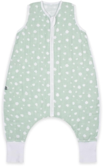 emma & noah Premium Baby Schlafsack mit Füßen Sommer, Bequem & Atmungsaktiv, 100% Bio-Baumwolle, Oeko-TEX Zertifiziert, Flauschig, Bewegungsfreiheit, 0. 5 TOG (Punkte Mint, 110 cm)
