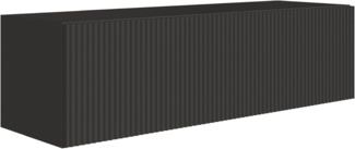 Selsey TV-Lowboard Hängend 100 cm Mattes Schwarz 2 Geräumige Fächer Elegante Geprägte Front Laminierter Korpus MDF Front Robust ABS Kanten Für Fernsehzubehör