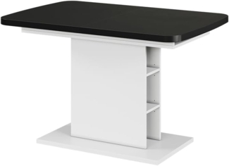 Esstisch Fenaro Schwarz/Weiß 120 x 80 cm mit offenen Fächern Vicco