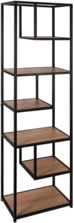 Regal Dela / 300.001752 , Holzwerkstoff, Stahl , Schwarz, Holzfarben , 50 x 180 x 34 cm