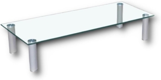 HOOZ TV-Aufsatz Klarglas mit Aluminiumfüßen - Ablage und Platzerweiterung 70x35 cm, (modern, 1-St, mit Aufbauanleitung), aus Sicherheitsglas