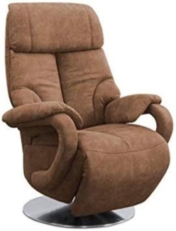 CAVADORE TV-Sessel Istanbul / Fernsehsessel mit elektrisch verstellbarer Relaxfunktion / 2 E-Motoren / 80 x 115 x 79 / Lederoptik: Cognac