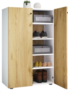 VCM Schuhschrank Lona 919592 Weiß / Honig-Eiche H. 110 x B. 70 x T. 39 cm