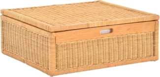Krines Home Aufbewahrungskorb Großer Unterbett Schub aus Rattan 64x58x25cm / Unterbettkommode, mit Deckel, Bett Kasten Korb Kleider Aufbewahrung Box