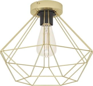 Eglo 43678 Deckenleuchte TARBES E27 1X40W Stahl messing-gebürstet H:27,5cm Ø32,5cm dimmbar