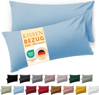 Blumtal Kissenbezüge aus gebürstetem Mikrofaser-Gewebe - Oeko-TEX zert. Kissenbezüge, (2 Stück), mit Reißverschluss oder Verschlusslasche