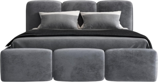 Polsterbett STAR 160x200 ohne Matratze mit Bettkasten und Lattenrost. Farbe: Anthracite 18