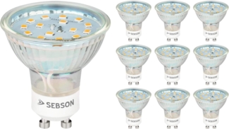 SEBSON LED-Leuchtmittel LED Lampe GU10 5W warmweiß 3000k 230V Leuchtmittel - 10er Pack