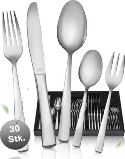 RÖSLE ELEGANCE Besteck 30 teilig hochglanz Essbesteckset für 6 Personen aus Edelstahl