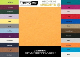 Jersey Spannbettlaken 180 - 200 x 200 cm Curry