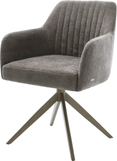 Drehstuhl Greg-Flex Bouclé Soft Schlamm Kreuzgestell breit Effektfinish Titan 360° drehbar Wippfunktion Taschenfederkern