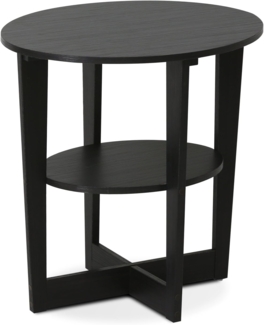 Furinno JAYA Ovaler Beistelltisch, holz, Nussbaum, 39.62 x 39.62 x 49.53 cm, Walnuss