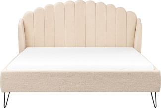 Bett mit Lattenrost Bouclé AMBILLOU 180x200 cm Beige