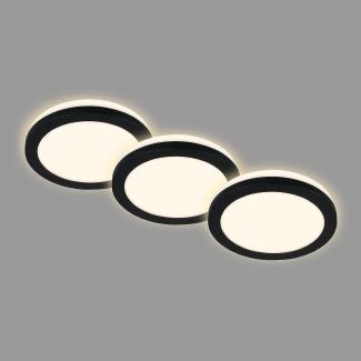 Di-Ka LED Einbauleuchte Sleek 3er Set schwarz Ø 8,4 cm 3W, warmweiß