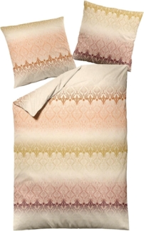 Dormisette Fein Biber Bettwäsche 155x220 Ornamente gelb orange beere 2868-10