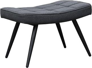 byLIVING Hocker Uta / Webstoff-Bezug dunkelgrau / Gestell schwarz pulverbeschichtet / Fuß-Ablage / Sitzhocker / B 60, H 39, T 41 cm