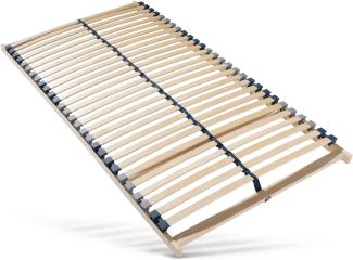 Lattenrost 140x200, Ergonomischer 7 Zonen Lattenrost mit stabilem Buchenholzrahmen, 28 Latten, Hergestellt in Deutschland, Selbstmontage, Traglast ca. 150Kg, Flexible Federholzleisten