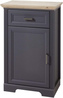 Landhaus Schuhschrank JÜLICH-36 in graphit mit Artisan Eiche, B/H/T: 65/102/41 cm