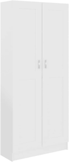 vidaXL Bücherschrank mit 5 Fächern 2 Türen Büroschrank Aktenschrank Bücherregal Schrank Aktenregal Standregal Weiß 82,5 x 30,5 x 185,5 cm Spanplatte