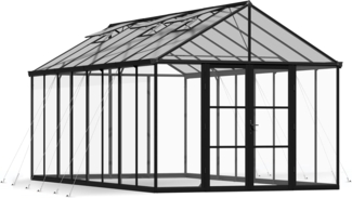 Palram - Canopia Aria 1020 | Alu Gewächshaus mit Fundament | Schwarz | 6x3 m