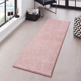 Kurzflor Teppich Pure Uni Flieder-Rosa - 80x300x1,3cm