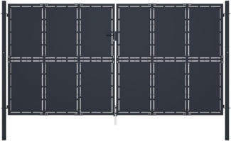 vidaXL Gartentor Stahl 400 x 175 cm Anthrazit 144533