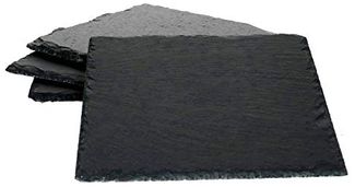 4x Schieferplatten 17x17 cm Tisch-Set Untersetzer Servierplatte Naturschiefer