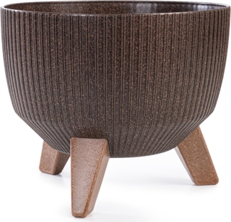 KONZEPT Blumentopf Pflanzschale 24/29cm Blumentopf mit Füßen, mit Wasserabfluss-Einsatz, wetterfest & UV-beständig, Übertopf für Innen & Außen
