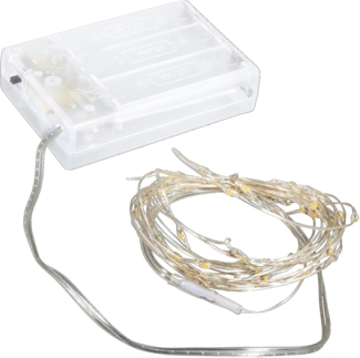 Mini LED-Lichterkette m. Draht/Timer, 235cm, 40 LED's,...