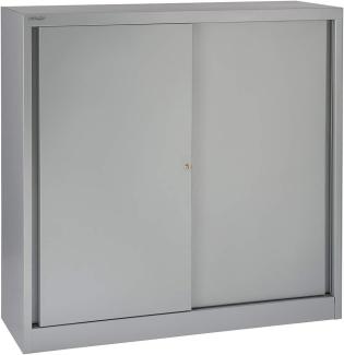 BISLEY Schiebetürenschrank ECO, 2 Fachböden, 3 OH, Metall, 355 Silber, 43 x 120 x 118.1 cm