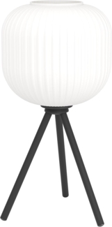 Eglo 'Mantunalle' Tischleuchte mit Kabelschalter, Stahl schwarz / Glas weiß, Ø 20x40 cm