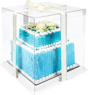Belle Vous Kuchentransportbox Belle Vous transparente Kuchen Geschenke Transportbox - 26 x 26 x 28cm, Kunststoff, (1-tlg)