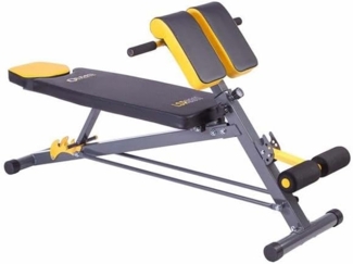 HMS Premium Rückentrainer Trainingsbank Übungsbank 3 in 1, (Spar-Set, 1-tlg, Ganzkörpertraining), Weiche Polsterung und Carbon-Oberfläche sorgen für Rutschfestigkeit