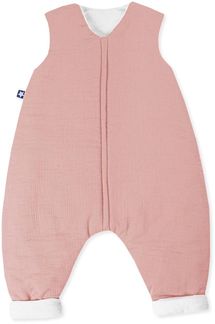 Julius Zöllner Schlafoverall Jumper gefüttert Musselin, warme Füllung 2,5 TOG, waschbar bei 40°C, Made in Germany, OEKO TEX Standard 100, dusty rose, Gr. 92
